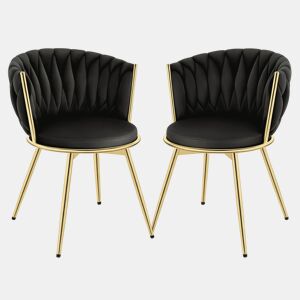 Cadeiras giratórias de jantar 59,5 x 60,5 x 78 cm u2014 assento amplo com encosto almofadado, cadeiras de cozinha estofadas u2014 preto