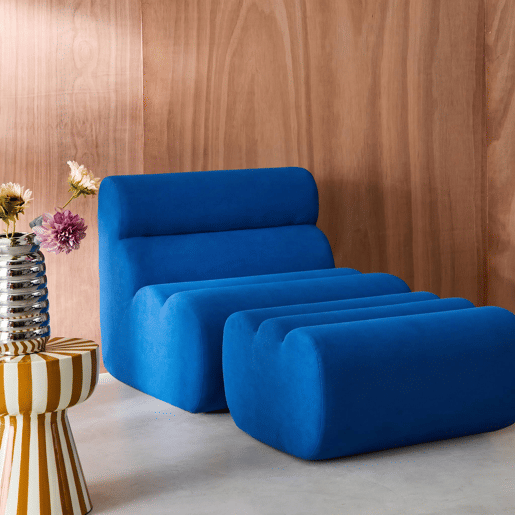 Módulo para sofá modular com apoio para os pés em tecido, 1 lugar, Nova tecido, Azul elétrico, 81x99x75 cm Módulo para sofá modular com apoio para os pés em tecido, 1 lugar, Nova tecido, Azul elétrico, 81x99x75 cm