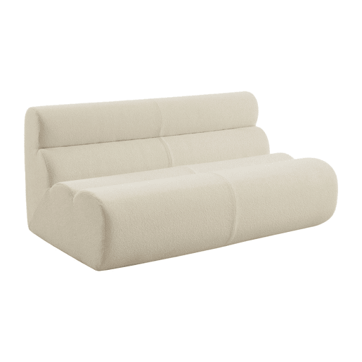 Sofá modular em bouclé com pufe embalados a vácuo, 3 lugares, Nova bouclé, Branco, 162x99x75 cm Sofá modular em bouclé com pufe embalados a vácuo, 3 lugares, Nova bouclé, Branco, 162x99x75 cm