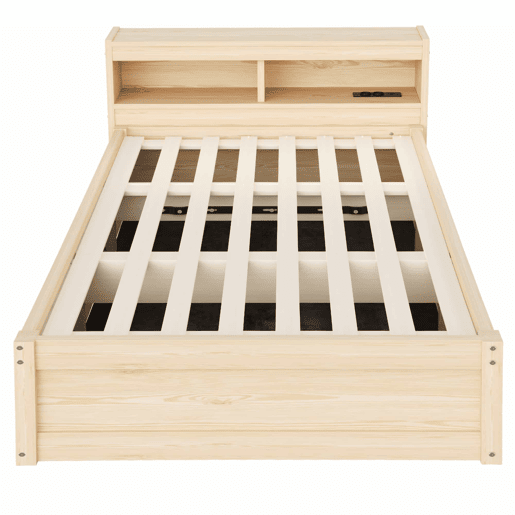 Sofá-cama 90 x 200 cm - Com tomada europeia, vários compartimentos, luzes LED multicoloridas e mecanismo hidráulico - Madeira Sofá-cama 90 x 200 cm - Com tomada europeia, vários compartimentos, luzes LED multicoloridas e mecanismo hidráulico - Madeira