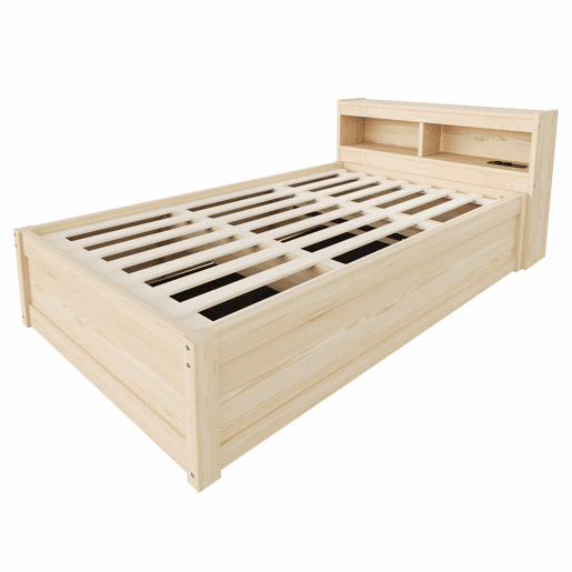 Sofá-cama 90 x 200 cm - Com tomada europeia, vários compartimentos, luzes LED multicoloridas e mecanismo hidráulico - Madeira Sofá-cama 90 x 200 cm - Com tomada europeia, vários compartimentos, luzes LED multicoloridas e mecanismo hidráulico - Madeira