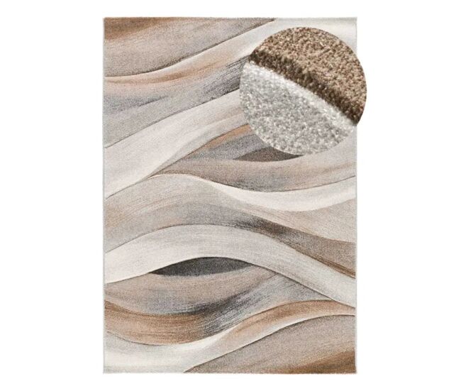 Alfombra abstracta beige / marrón badet, 80x150 cm - atticgo