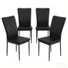Cadeiras de jantar 40 x 42,5 x 94,5 cm - Estofadas, suaves e elegantes, para a cozinha e a sala de estar (4 unidades) - Preto