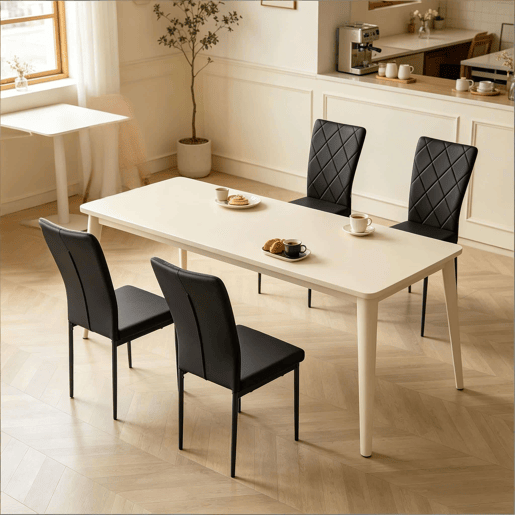 Cadeiras de jantar 40 x 42,5 x 94,5 cm - Estofadas, suaves e elegantes, para a cozinha e a sala de estar (4 unidades) - Preto