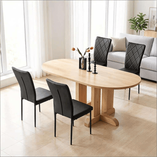 Cadeiras de jantar 40 x 42,5 x 94,5 cm - Estofadas, suaves e elegantes, para a cozinha e a sala de estar (4 unidades) - Preto