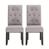 Cadeiras de jantar 42x47x107 cm u2013 encosto alto estofado, cadeiras multifuncionais para cozinha e sala de estar u2013 cinzento claro
