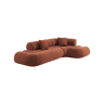 Sofá-cama orgânico em bouclé embalado a vácuo, 3 lugares, Iconik boucle, Terracota, 281x154x68 cm