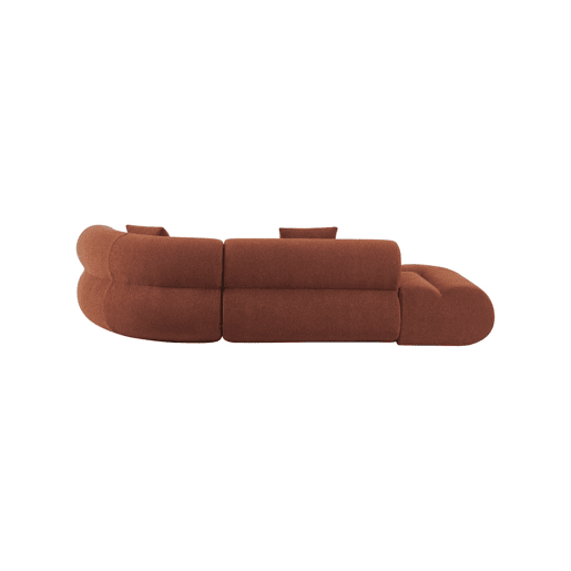 Sofá-cama orgânico em bouclé embalado a vácuo, 3 lugares, Iconik boucle, Terracota, 281x154x68 cm
