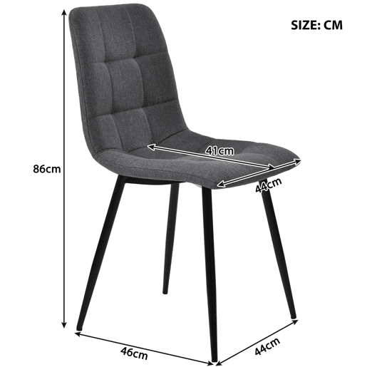 Conjunto de mesa de jantar de 5 peças para 4-6 pessoas - mesa extensível com gavetas, 4 cadeiras em linho cinzento-preto