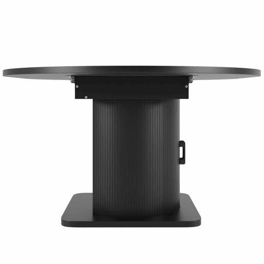 Conjunto de mesa de jantar de 5 peças para 4-6 pessoas - mesa extensível com gavetas, 4 cadeiras em linho cinzento-preto
