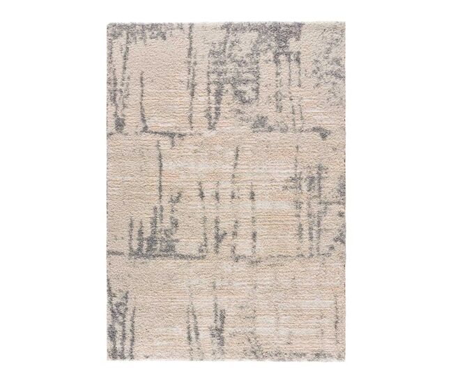 Alfombra shaggy abstracta beige / gris ENYA, 80x150 cm - ATTICGO