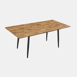 Mesa de jantar retangular 190,5 x 80 x 76,2 cm - estilo industrial moderno, pés metálicos, efeito de madeira - Madeira