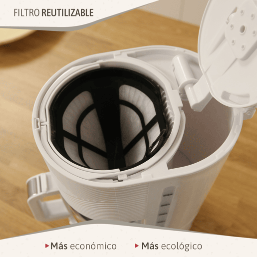 Briebe SKT1188WHT Elegance Set Máquina de Café Filtro 10 Chávenas + Espumador de Leite Elétrico 4 em 1, 1000, Branco