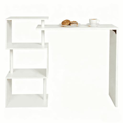 Mesa de bar 97,5 x 38 x 100 cm - Multifuncional com prateleiras amplas para festas - Branca Mesa de bar 97,5 x 38 x 100 cm - Multifuncional com prateleiras amplas para festas - Branca