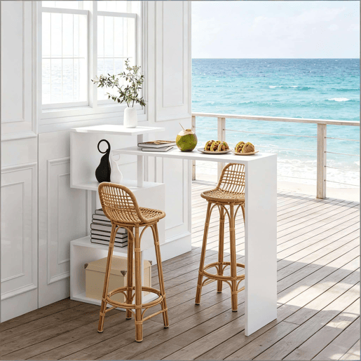 Mesa de bar 97,5 x 38 x 100 cm - Multifuncional com prateleiras amplas para festas - Branca Mesa de bar 97,5 x 38 x 100 cm - Multifuncional com prateleiras amplas para festas - Branca