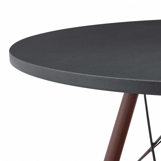 Mesa de jantar redonda Ø80 cm - Design moderno com prateleira suspensa em trançado, tampo em MDF e pernas em madeira maciça - Nogueira e preto Mesa de jantar redonda Ø80 cm - Design moderno com prateleira suspensa em trançado, tampo em MDF e pernas em madeira maciça - Nogueira e preto