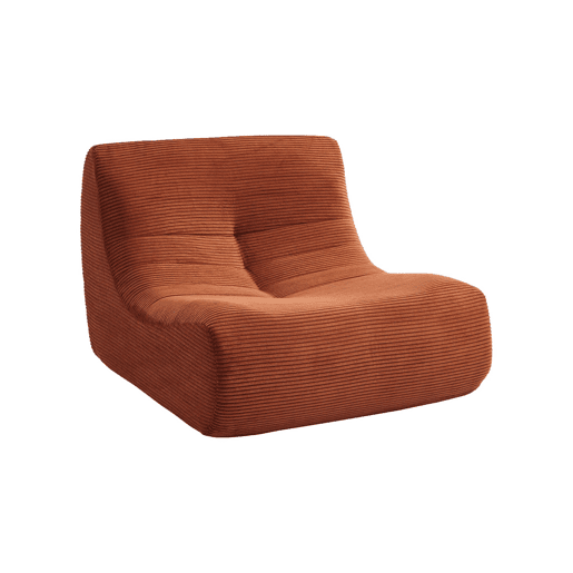 Módulo de sofá em veludo canelado com pufe embalados a vácuo, 1 lugar, Sokol veludo canelado, Terracotta, 91x105x72 cm Módulo de sofá em veludo canelado com pufe embalados a vácuo, 1 lugar, Sokol veludo canelado, Terracotta, 91x105x72 cm