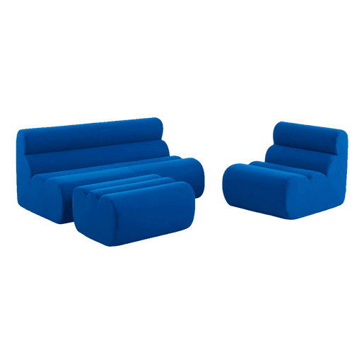 Sofá modular com apoio para os pés em tecido, 3 lugares, Nova tecido, Azul elétrico, 162x99x75 cm Sofá modular com apoio para os pés em tecido, 3 lugares, Nova tecido, Azul elétrico, 162x99x75 cm
