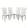 Cadeiras de jantar 40 x 42,5 x 94,5 cm - Encosto alto, estofadas, suaves e elegantes, conjunto de 4 unidades - Preto e branco