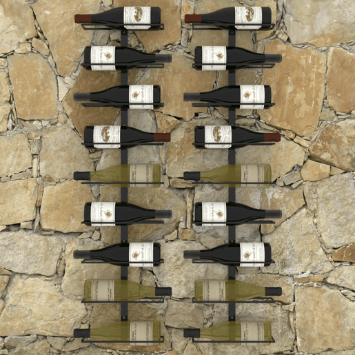 Garrafeiras de parede para 18 garrafas em ferro Garrafeiras de parede para 18 garrafas em ferro