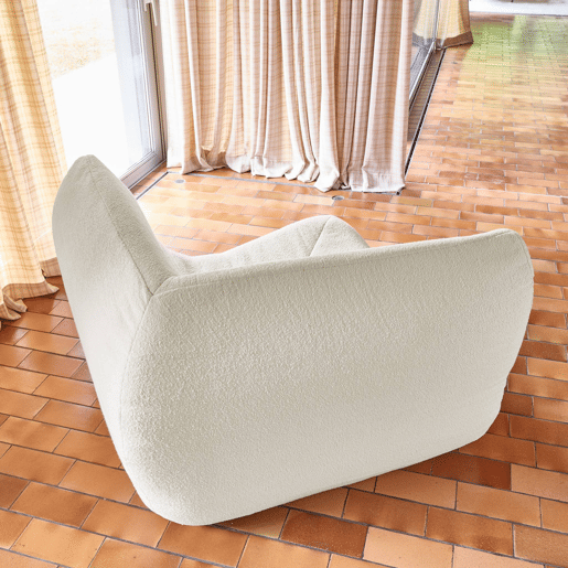 Módulo de canto em bouclé embalado a vácuo, Sokol bouclé, Branco, 100x100x72 cm