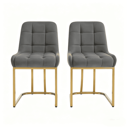 Cadeiras de jantar 45x39x84 cm - estofadas, multifuncionais, para cozinha e sala de estar (2 unidades) - cinzento escuro
