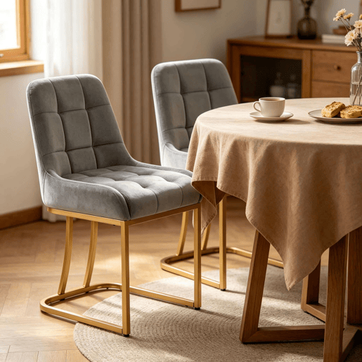 Cadeiras de jantar 45x39x84 cm - estofadas, multifuncionais, para cozinha e sala de estar (2 unidades) - cinzento escuro