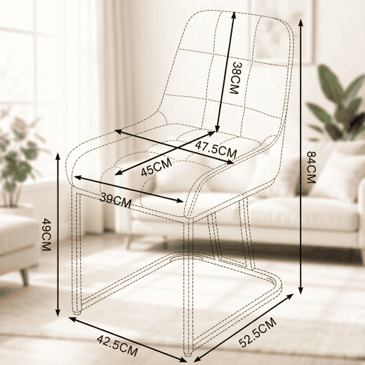 Cadeiras de jantar 45x39x84 cm - estofadas, multifuncionais, para cozinha e sala de estar (2 unidades) - cinzento escuro