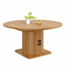 Mesa de jantar extensível multifuncional - com arrumação, prateleiras extraíveis, design que poupa espaço para cozinhas pequenas e salas de jantar, tampo em MDF - Castanho escuro