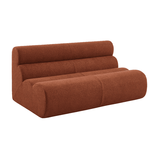 Sofá modular em bouclé com pufe embalados a vácuo, 3 lugares, Nova bouclé, Terracota, 162x99x75 cm Sofá modular em bouclé com pufe embalados a vácuo, 3 lugares, Nova bouclé, Terracota, 162x99x75 cm