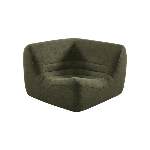 Módulo de canto em bouclé embalado a vácuo, Sokol bouclé, Verde caqui, 100x100x72 cm