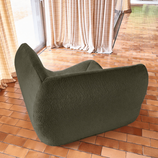 Módulo de canto em bouclé embalado a vácuo, Sokol bouclé, Verde caqui, 100x100x72 cm