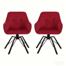 Cadeiras de jantar 57 x 54 x 82,5 cm u2013 giratórias, encosto almofadado macio, 2 unidades u2013 vermelho vinho