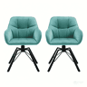 Cadeiras giratórias de jantar 57 x 54 x 82,5 cm - Encosto macio, assento amplo, estofadas, 2 unidades - Turquesa