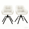 Cadeiras giratórias de jantar 57 x 54 x 82,5 cm u2014 encosto macio e assento amplo estofado u2014 branco creme