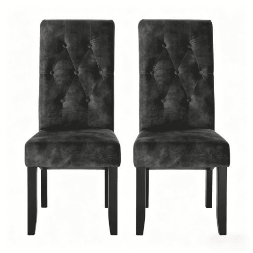 Cadeiras de jantar 42 x 47 x 107 cm - Estofadas com encosto alto, multifuncionais para a cozinha, sala de estar e quarto - Preto