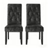 Cadeiras de jantar 42 x 47 x 107 cm - Estofadas com encosto alto, multifuncionais para a cozinha, sala de estar e quarto - Preto