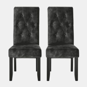 Cadeiras de jantar 42 x 47 x 107 cm - Estofadas com encosto alto, multifuncionais para a cozinha, sala de estar e quarto - Preto
