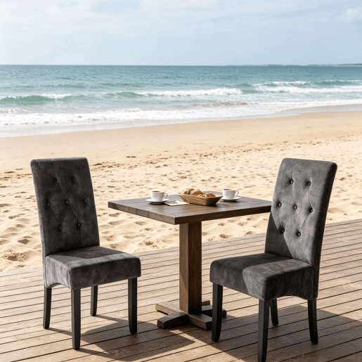 Cadeiras de jantar 42 x 47 x 107 cm - Estofadas com encosto alto, multifuncionais para a cozinha, sala de estar e quarto - Preto
