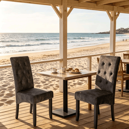 Cadeiras de jantar 42 x 47 x 107 cm - Estofadas com encosto alto, multifuncionais para a cozinha, sala de estar e quarto - Preto