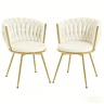 Cadeiras giratórias de jantar 59,5 x 60,5 x 78 cm u2013 assento amplo, encosto almofadado, cadeira de cozinha estofada u2013 bege