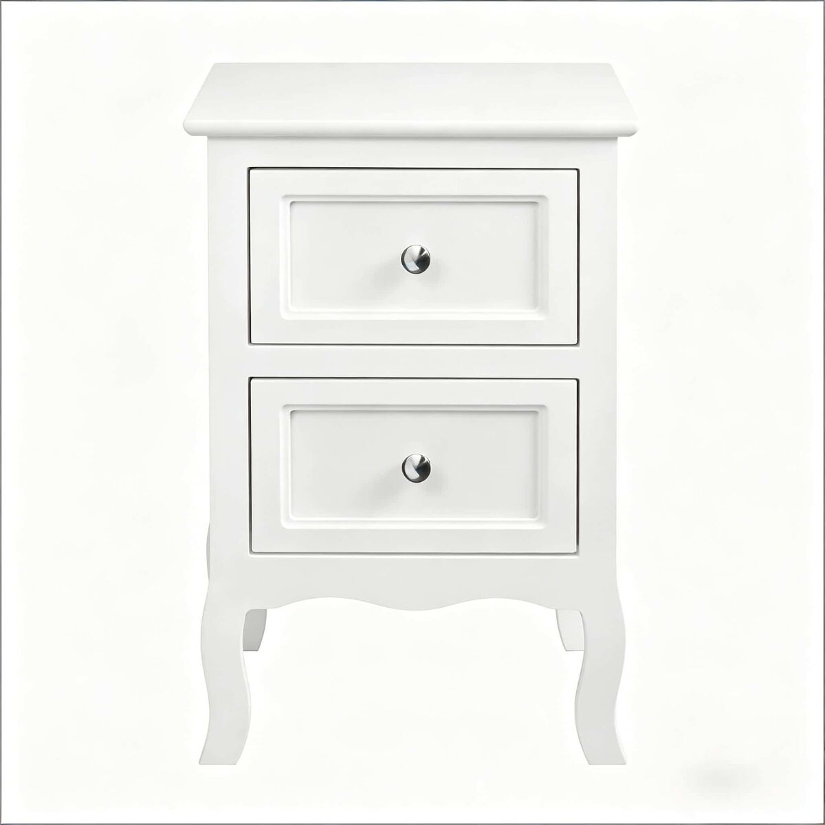 Mesita de noche con cajón - diseño moderno y práctico para dormitorio - blanco