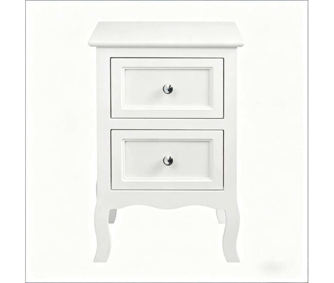 Mesita de noche con cajón - diseño moderno y práctico para dormitorio - blanco