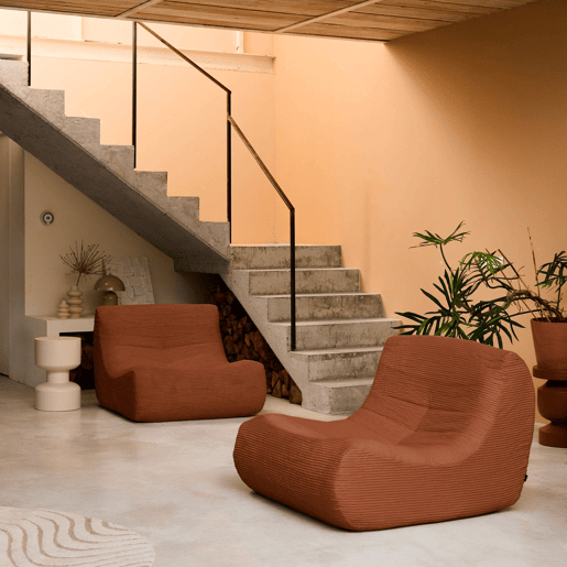 Sofá modular em tecido veludo canelado embalado a vácuo, 2 lugares, Sokol veludo canelado, Terracota, 91x105x72 cm