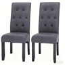 Cadeiras de jantar 42x47x107 cm - encosto alto estofado para cozinha e sala de estar - cinzento escuro
