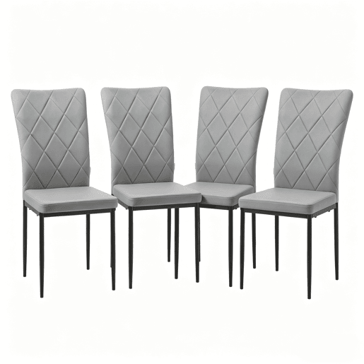 Cadeiras de jantar 40 x 42,5 x 94,5 cm - Estofadas e elegantes, 4 unidades, para sala de jantarsala de estar - Cinza escuro Cadeiras de jantar 40 x 42,5 x 94,5 cm - Estofadas e elegantes, 4 unidades, para sala de jantarsala de estar - Cinza escuro