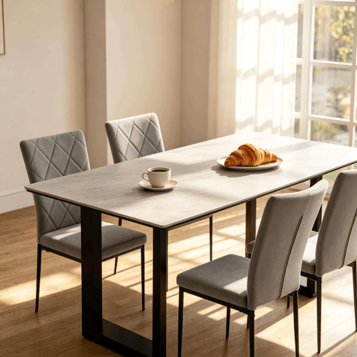 Cadeiras de jantar 40 x 42,5 x 94,5 cm - Estofadas e elegantes, 4 unidades, para sala de jantarsala de estar - Cinza escuro Cadeiras de jantar 40 x 42,5 x 94,5 cm - Estofadas e elegantes, 4 unidades, para sala de jantarsala de estar - Cinza escuro