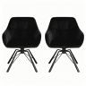 Cadeiras giratórias de jantar 57 x 54 x 82,5 cm - Encosto almofadado e macio, assento espaçoso, cadeiras de cozinha estofadas - Preto