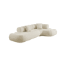 Sofá-cama orgânico em bouclé embalado a vácuo, 3 lugares, Iconik boucle, Branco, 281x154x68 cm