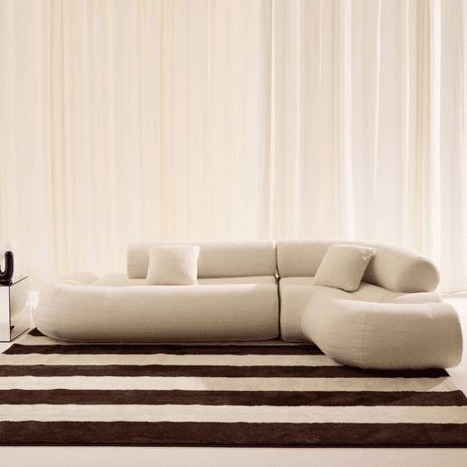 Sofá-cama orgânico em bouclé embalado a vácuo, 3 lugares, Iconik boucle, Branco, 281x154x68 cm Sofá-cama orgânico em bouclé embalado a vácuo, 3 lugares, Iconik boucle, Branco, 281x154x68 cm